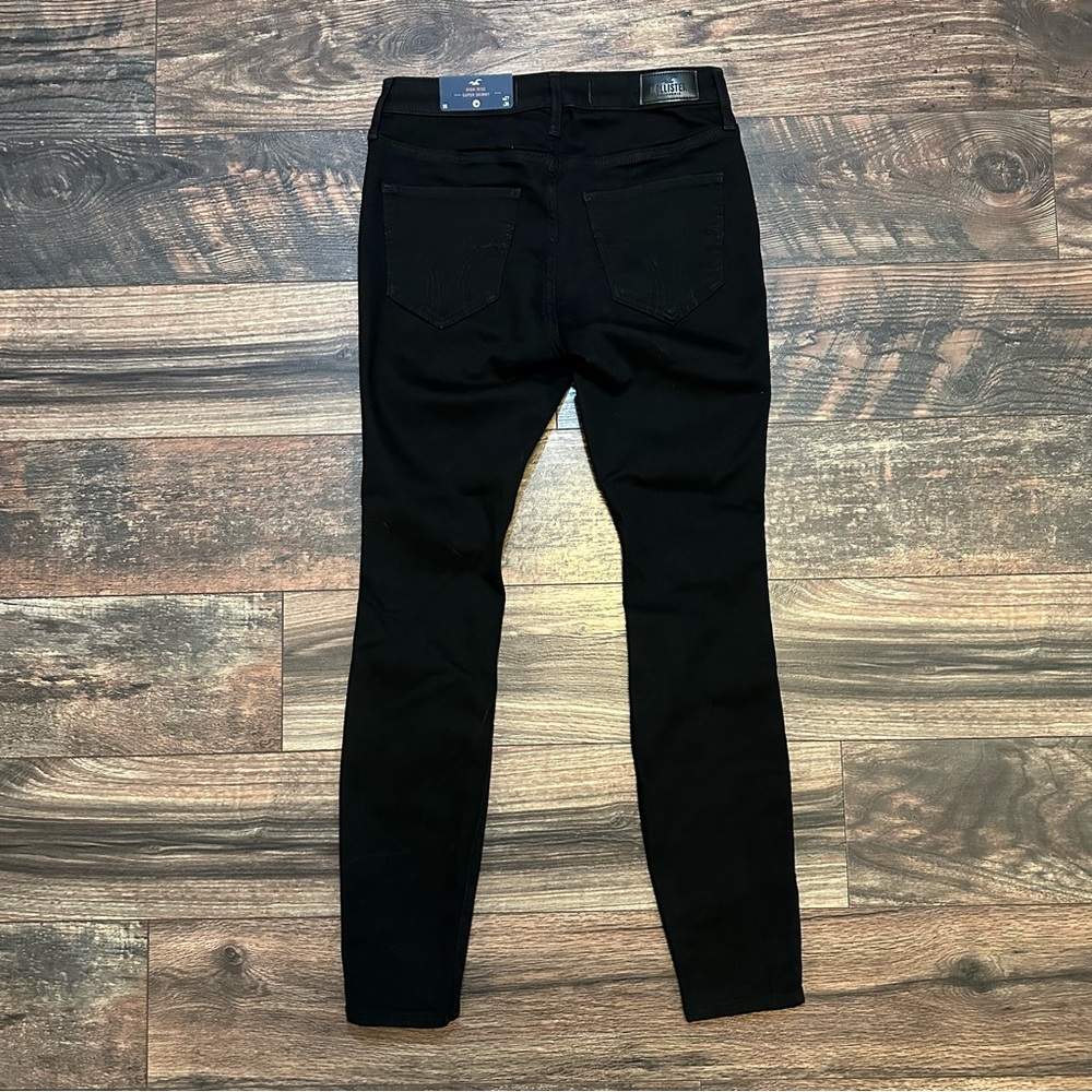 Hollister Curvy high-rise ripped black super skinny jeans size 5S or 27/26 - Picture 6 of 15
